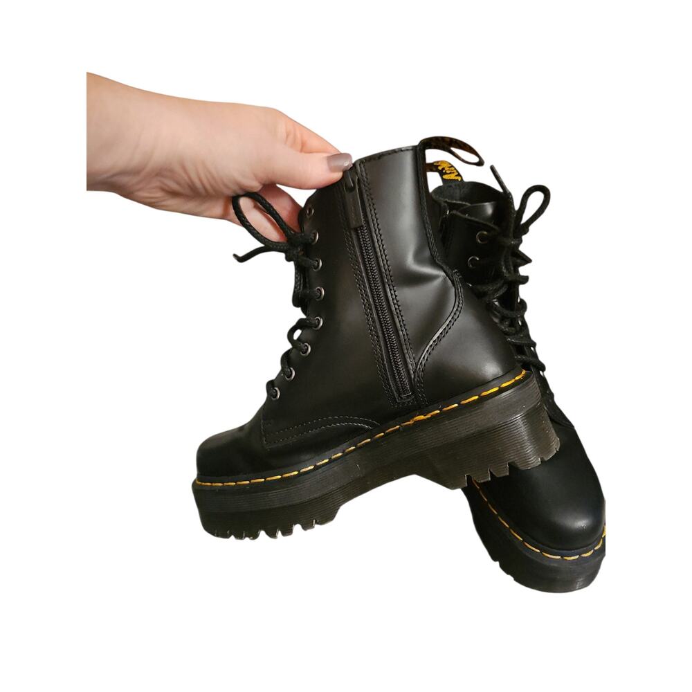 Dr. Martens Jadon Boot Smooth Leather Platforms - Women black leather sz 6 $210 - Picture 7 of 9